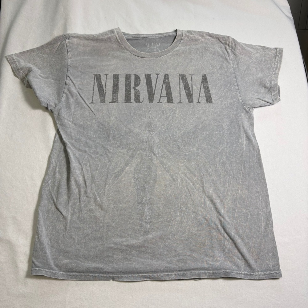 Nirvana, "Live 93" Tour Graphic T-Shirt, Grey, Large